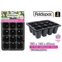 Feldspar 3pce 12 Pod Seeding Gardening Pots 18x14x6cm- alt image 0