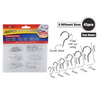 Duramax Hardware Silver Assorted 45pc Screw-in Cup Hooks Kit- alt image 0