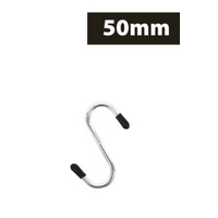 Steel S Shape Hooks with Grip 6pc 50mm Carbon Steel Kitchen Hanger Rack Clothes Hanging Plant Holders- alt image 0