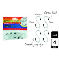 Steel S Shape Hooks with Grip 4pc 75mm Carbon Steel Kitchen Hanger Rack Clothes Hanging Plant Holders- alt image 0