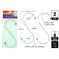 Steel S Shape Hooks with Grip 2pc 250mm Carbon Steel Kitchen Hanger Rack Clothes Hanging Plant Holders- alt image 0