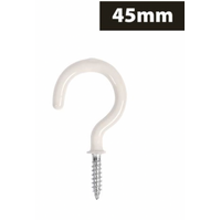 PVC White Cup Hooks 28mm 6pk- alt image 0