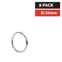 8pcs Key Ring 20mm Split Ring Design Heavy Duty DIY Art Craft Stainless Steel- alt image 0