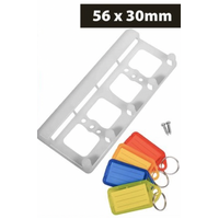 Durable Key Ring Tag x 4 Rack Includes 4 Clicktags Mixed Colours Keys Rings Holder Tags- alt image 0