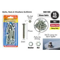 15 Set Nuts, Bolts & Washer 6x35mm- alt image 0