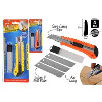 Multi Purpose 4pc Utility Knife with Refill Blades- alt image 0