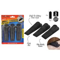 Rubber Door Stopper Non Slip Black Colour 3pc- alt image 0