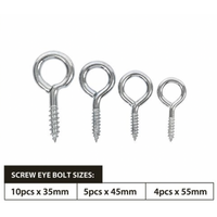 18pce Assorted Screw Eyes- alt image 0