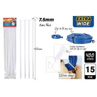 15pc Cable Ties 400mm x 7.6mm White- alt image 0