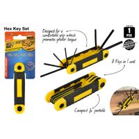 8pc Premium Metric Folding Hex Allen Key Set Tool Set Foldaway- alt image 0