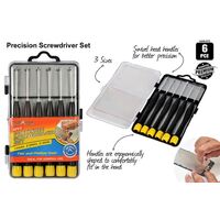 Precision Screwdriver 6pc Set Flat and Phillips Head- alt image 0