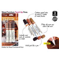 3pk Furniture Wooden Touch Up Markers Fix Texta Shades Scratches Pen - Natural- alt image 0