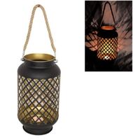 Black and Gold Square Decorative Lantern 24cm- alt image 0