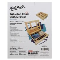 Mont Marte Desk Easel - Compact Tabletop Easel w/Drawer Pine Wood- alt image 0