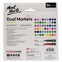 Mont Marte Marker Set - Dual Art Marker Fine & Brush Tip 54pc- alt image 0