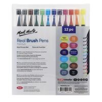 Mont Marte Premium Real Brush Pens 12pc Water Based Ink- alt image 0