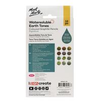 Mont Marte Watersoluble Earth Tones Coloured Graphite Pencils 12pc- alt image 0