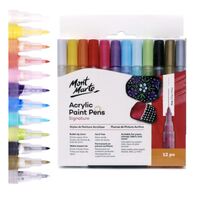 Mont Marte Signature Acrylic Paint Pens Broad Tip 1mm 12pc For Rock Painting- alt image 0