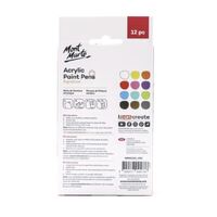 Mont Marte Signature Acrylic Paint Pens Broad Tip 3mm 12pc For Rock Painting- alt image 0