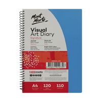 Mont Marte Visual Art Diary Spiral Bound Colour Cover White Paper A4 110gsm 120 Sheet- alt image 0