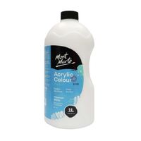 Mont Marte Signature Acrylic Paint Pump Bottle 1L - Titanium White- alt image 0