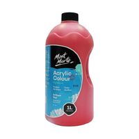 Mont Marte Signature Acrylic Paint Pump Bottle 1L - Brilliant Red- alt image 0