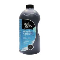 Mont Marte Signature Acrylic Paint Pump Bottle 1L - Lamp Black- alt image 0