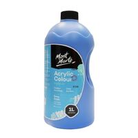Mont Marte Signature Acrylic Paint Pump Bottle 1L - Deep Cyan- alt image 0