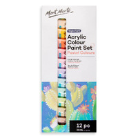 Mont Marte Signature Acrylic Colour Pastel Paint Set 12pc x 36ml- alt image 0