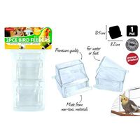 Clear Acrylic Bird Cage Feeder 2 Pack- alt image 0
