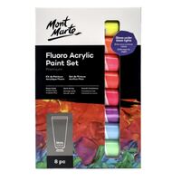 Mont Marte Premium Paint Set - Fluro Acrylic Paint 8pc x 36ml- alt image 0