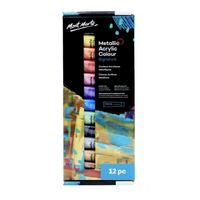 Mont Marte Signature Paint Set - Metallic Acrylic Paint 12pc x 36ml- alt image 0