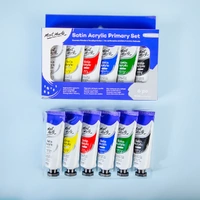 Mont Marte Satin Acrylic Primary Paint Set 6pc x 50ml- alt image 0