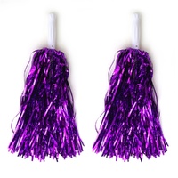 Cheering Squad 2pk Metallic Pom Poms Purple- alt image 0