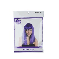 Purple Long Straight Costume Wig- alt image 0