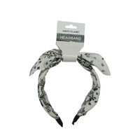 Retro Printed Headband - White- alt image 0