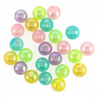 Plastic Beads Round 6mm Clear 25g - Assorted Colours- alt image 0