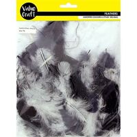 Craft Feathers Black White Grey 10g- alt image 0