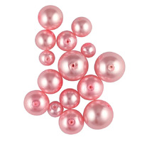Glass Pearl Beads - Assorted Sizes 49 Pack - Soft Pink- alt image 0