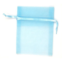 Mini Organza Bags 10cm x 7.5cm - Baby Blue 7 Pack- alt image 0