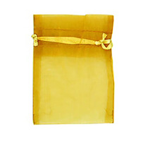Mini Organza Bags 10cm x 7.5cm - Mustard 7 Pack- alt image 0