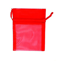 Mini Organza Bags 10cm x 7.5cm - Red 7 Pack- alt image 0