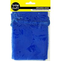 Small Organza Bags 17cm x 12.5cm - Royal Blue 5 Pack- alt image 0