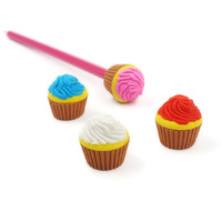Mini Novelty Cupcake Erasers 4 Pack- alt image 0