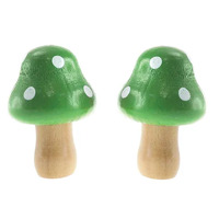 Craft Wooden Mushroom 4cm - Green 3 Pack- alt image 0