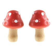 Craft Wood 4cm Red Mushrooms Red 3 Pack- alt image 0