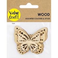 Wooden Assorted Shape Butterflies 5pcs- alt image 0