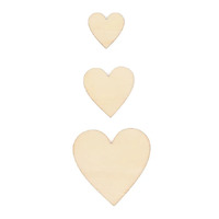 Wooden Hearts 3 Assorted Sizes - 60 Pack- alt image 0