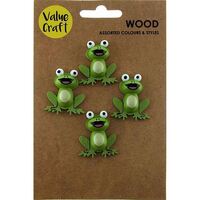 Craft Wooden MDF Frogs 4pc- alt image 0