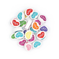 Love Oval Plastic Beads - Assorted 25 Pack- alt image 0